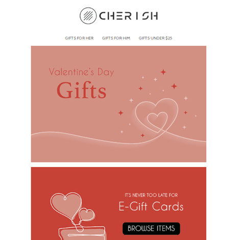 Valentine's Day Simple Gift Email Marketing Template